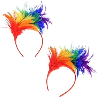 2 Diademas Plumas Desfile Orgullo Fiesta LGBTQ+