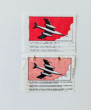 CROMOS ERROR CHICLE COSMOS AVIONES AÑOS 70