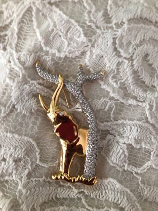 Spilla Swarovski Elefante Oro Argento