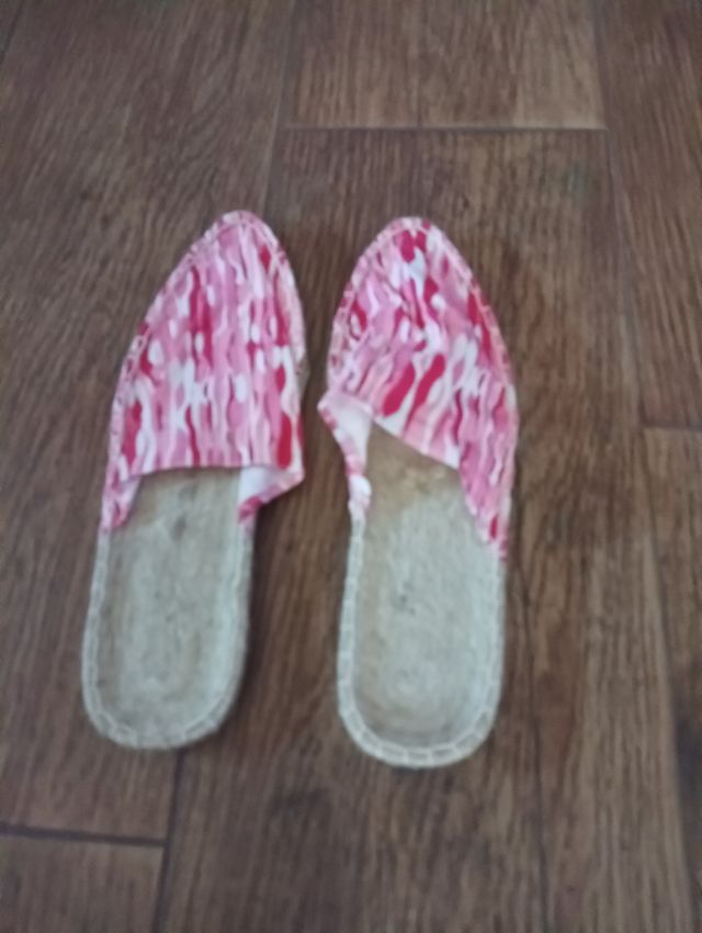 Zapatillas esparto rojas y rosas - 39