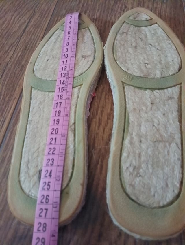 Zapatillas esparto rojas y rosas - 39