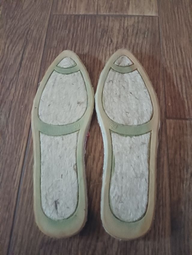 Zapatillas esparto rojas y rosas - 39