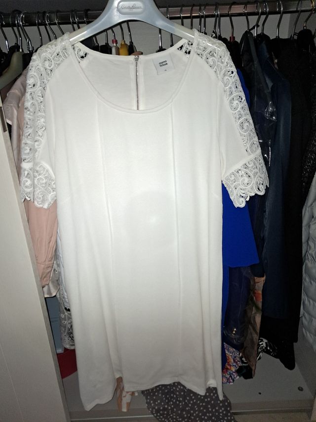 Vestito Mama Licious XL bianco pizzo