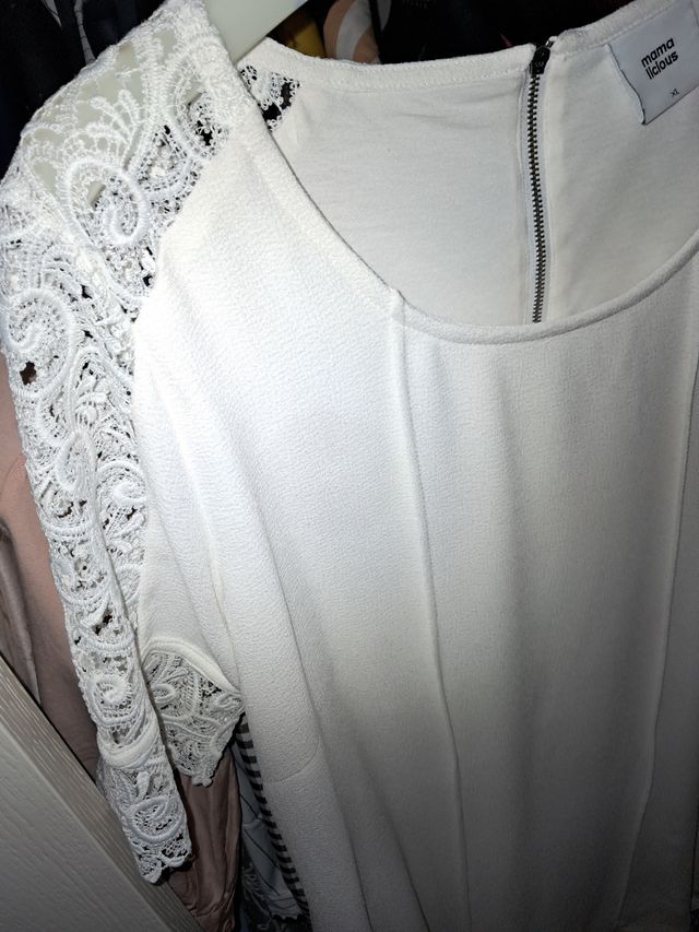 Vestito Mama Licious XL bianco pizzo
