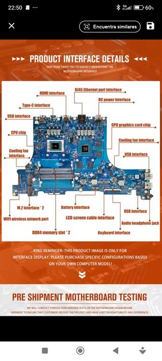 Placa base i7 compatible ASUS B1400CEAEY portátil