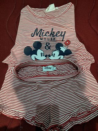 Pijama Mickey & Minnie Mouse Disney Rojo - Talla S