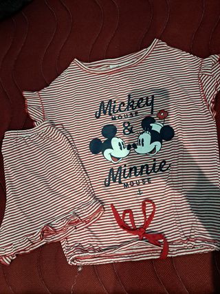 Pijama Mickey & Minnie Mouse Disney Rojo - Talla S