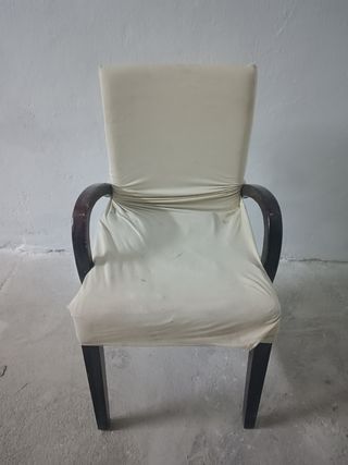 4 sillas comedor beige y marrón