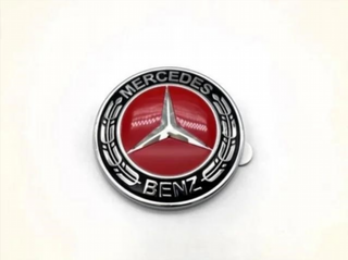 EMBLEMA LOGO CAPOT MERCEDES BENZ ROJO 57 mm 