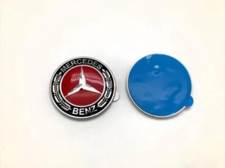 EMBLEMA LOGO CAPOT MERCEDES BENZ ROJO 57 mm 