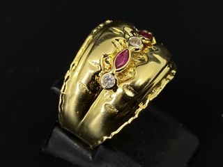 anillo oro 18k con piedra con circonita