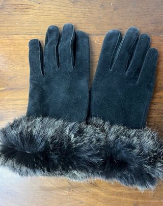 Guantes Piel Negra Mujer