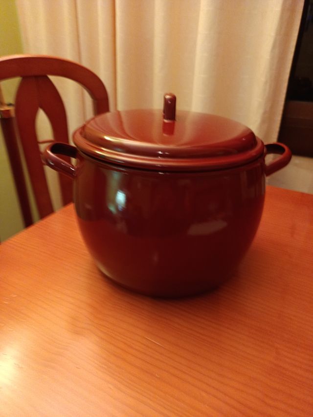 Olla esmaltada roja | Caldero vintage