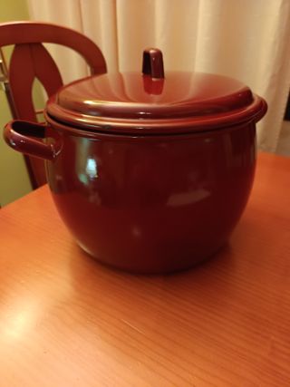 Olla esmaltada roja | Caldero vintage.