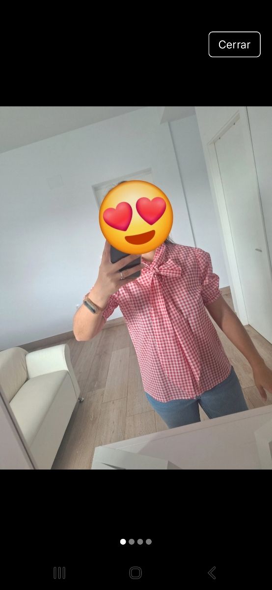 Camisa vichy roja y blanca