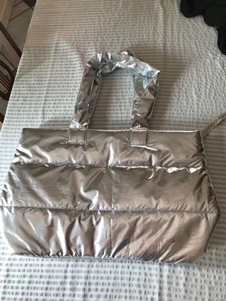 Borsa shopper argentata 