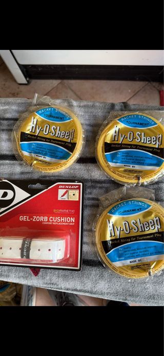3 set Corde Tennis Hy-O-Sheep + Grip dunlop omaggi