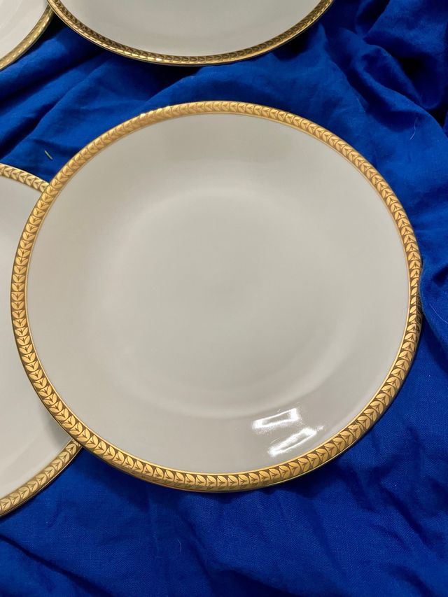 Piatti piani vintage Bavari - oro, 6pz