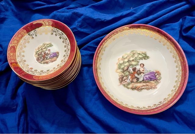 Set Piatti Macedonia Bavaria Oro/Rosso