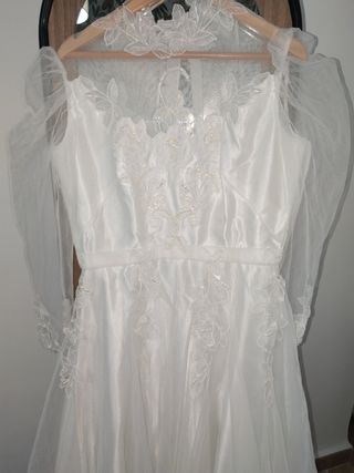 Vestido novia vintage blanco