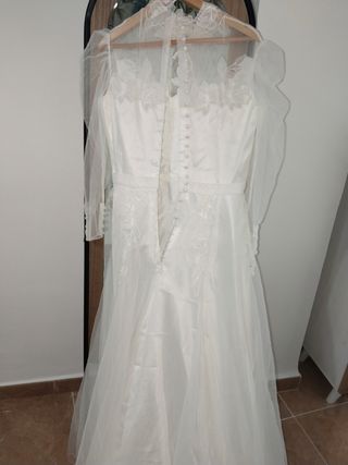 Vestido novia vintage blanco