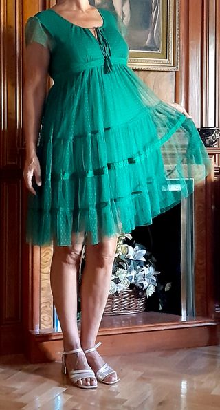 Vestido verde Plumetti