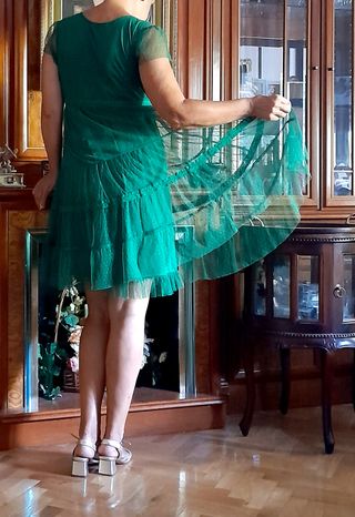 Vestido verde Plumetti