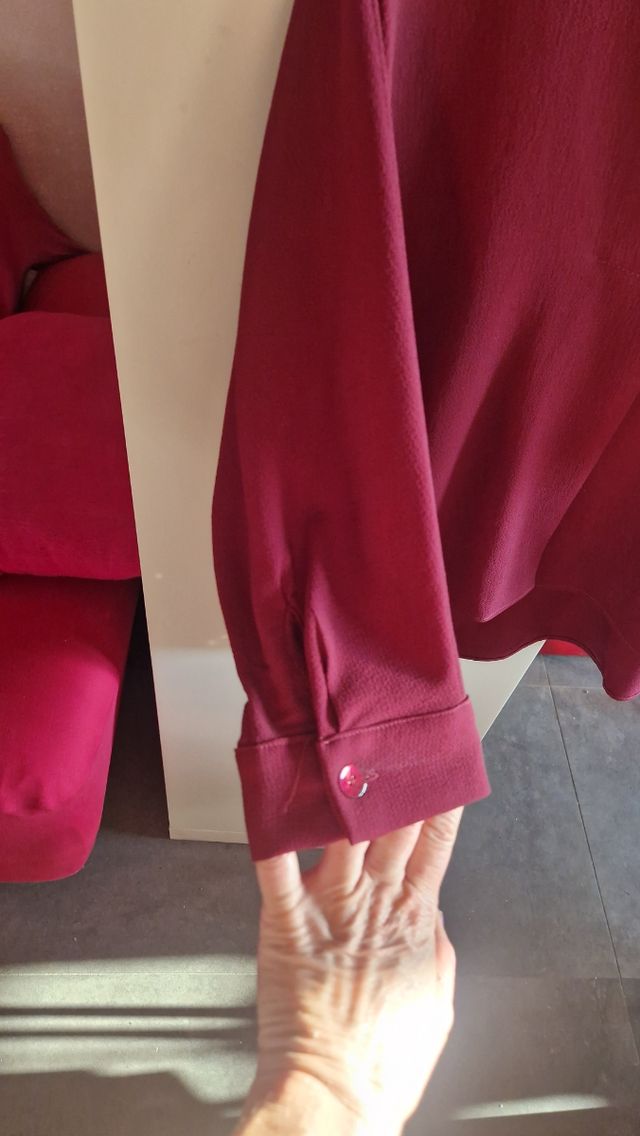Blusa PLUMS Bordeaux Manica 3/4