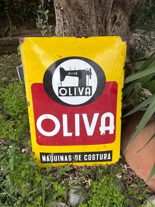 Cartel Oliva Máquinas Coser antiguo
