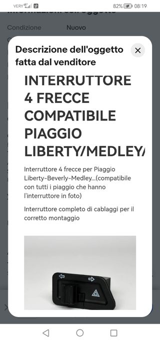 Comando 4 frecce Honda, Piaggio, Sym