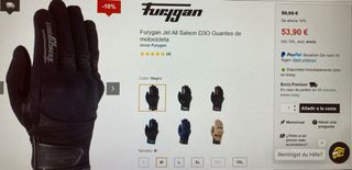 Guantes Furygan D30 Jet - Negro Talla M