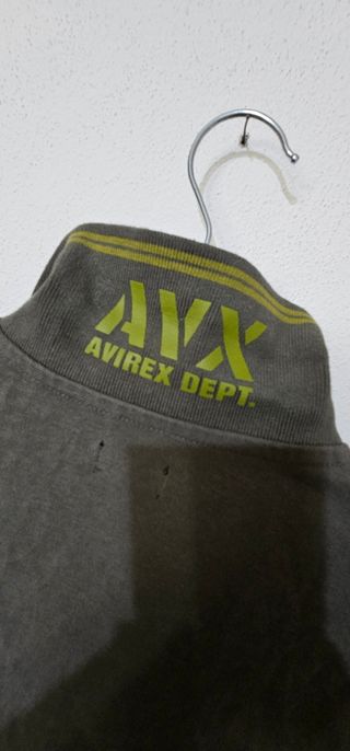 Polo Avirex Uomo XXL Vintage Verde Oliva/Militare