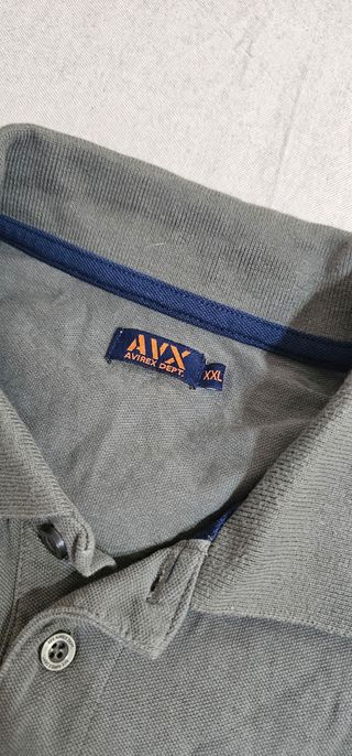 Polo Avirex Uomo XXL Vintage Verde Oliva/Militare