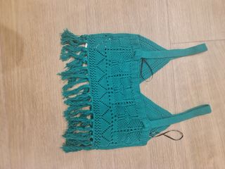Top Desigual crochet verde