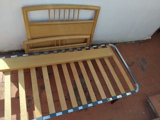 Cama individual madera con colchon
