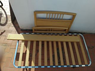 Cama individual madera con colchon