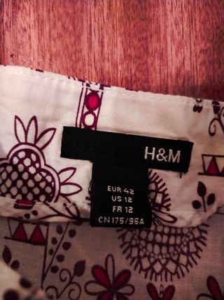 Vestido H&M - Blanco y Rojo - Talla XL