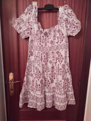 Vestido H&M - Blanco y Rojo - Talla XL