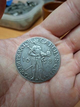Moneda plata Carlos II 1658