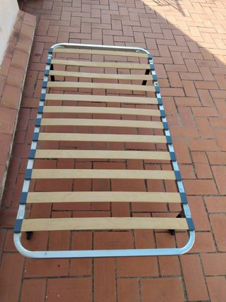 Estructura cama individual metálica con colchon
