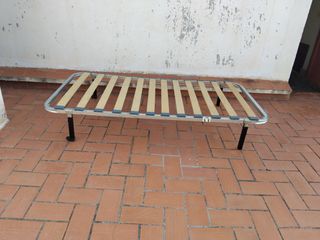 Estructura cama individual metálica con colchon