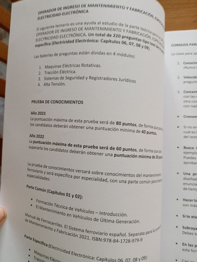 222 preguntas tipo Test | Especialidad electric...