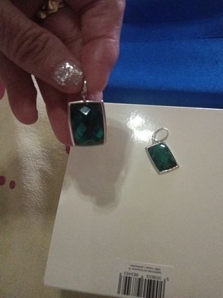 Orecchini Swarovski verdi rettangolari