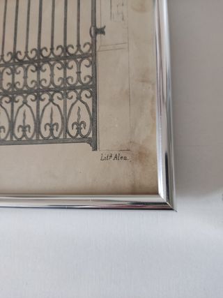 ANTIGUA LÁMINA CERRAJERÍA ENMARCADA - SIGLO XIX