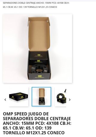 Separadores OMP Speed 15mm 4x108
CB.H: 65.1