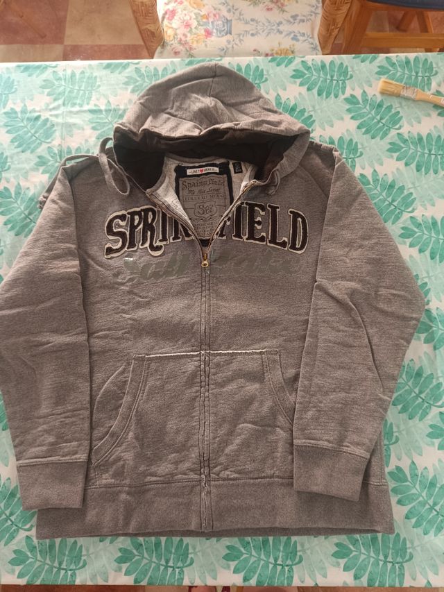 Sudadera Springfield XL - Gris con capucha