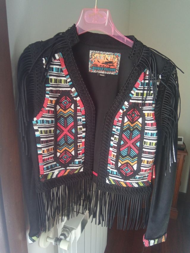 Chaqueta Chaleco Safari Ltda con flecos - S
