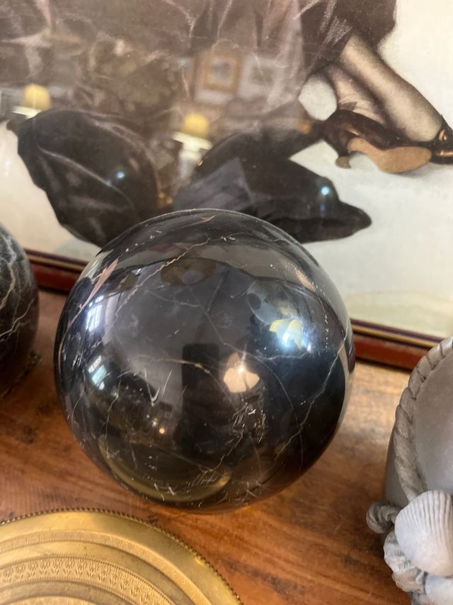 2 Esferes marbre negre