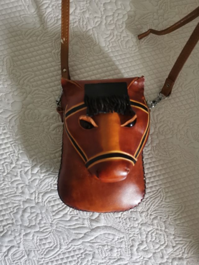 Borsetta a tracolla cavallo in cuoio