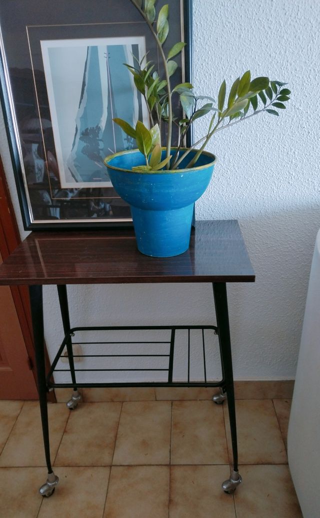 Tavolo ausiliario vintage con ruote